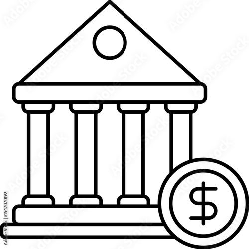 Bank Icon Line