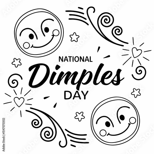 NATIONAL DIMPLES DAY vector illustration