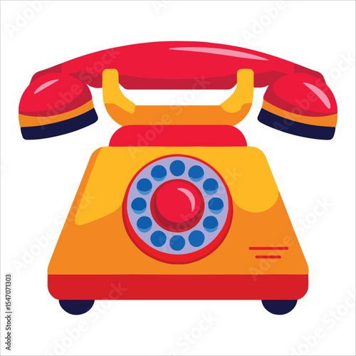 Retro telephone icon vector. Vintage communication device illustration.