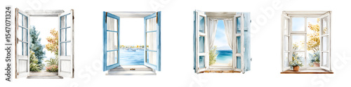 Wallpaper Mural Watercolor with Scenic Views: Coastal and Garden Scenes for Illustration and Design Torontodigital.ca