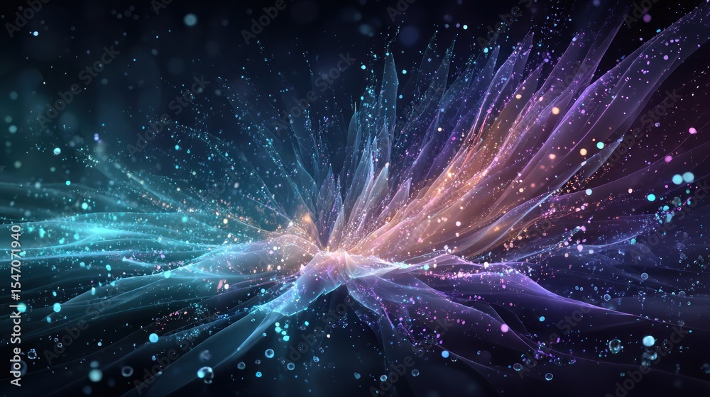 Fototapeta premium Abstract vibrant particle explosion