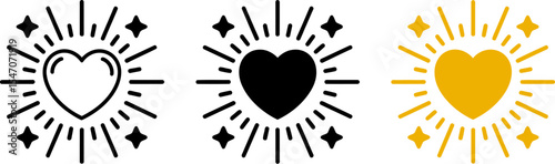 Heart burst vector design elements for valentine's day love and wedding graphic assets and decorations editable stock vector