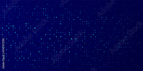  Blue Glowing Dots and Squares Pattern Background. Minimalist Digital Texture