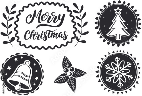 Beautiful Merry Christmas Drawing with Festive Elements and Holiday Theme. Hand Drawn Merry Christmas Illustration Featuring Tree Ornaments and Gifts. Artistic Merry Christmas Drawing Design