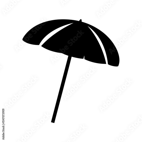 Beach umbrella silhouette vector, Umbrella icon