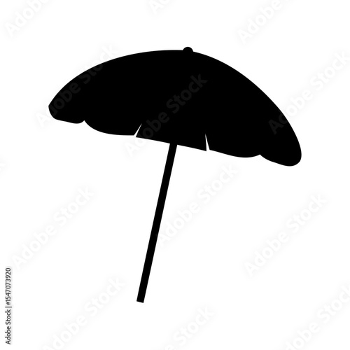 Beach umbrella silhouette vector, Umbrella icon