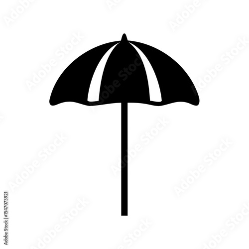 Beach umbrella silhouette vector, Umbrella icon