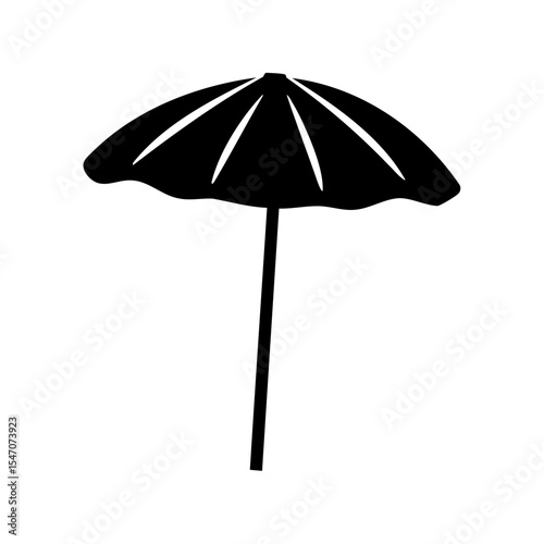 Beach umbrella silhouette vector, Umbrella icon