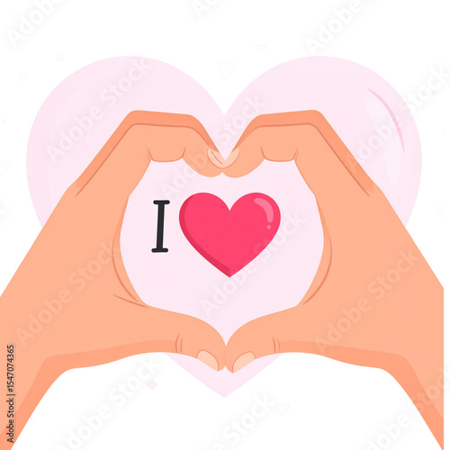  Hand-Drawn ‘I Love You’ Text Inside a Red Heart Icon.