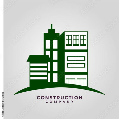 logo apartment construction building vector black color abstract outline