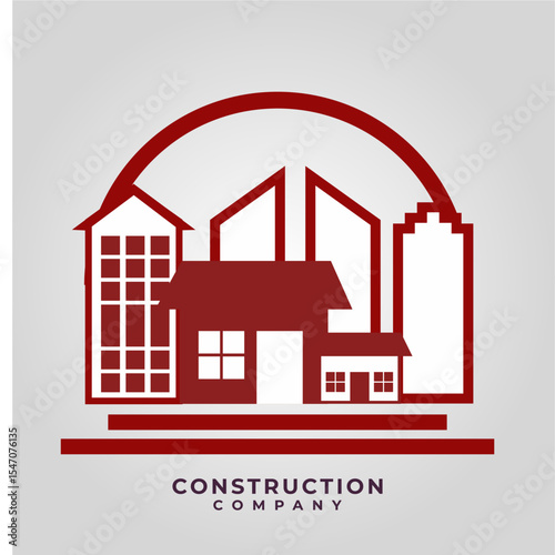 logo apartment construction building vector black color abstract outline