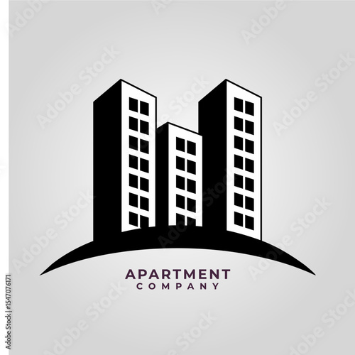 logo apartment construction building vector black color abstract outline