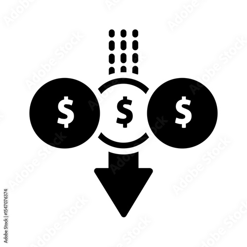 Vector multi color icon for Reduce cost