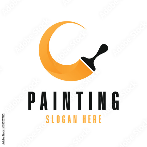 Painting logo design concept creative idea