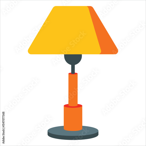 Table lamp vector illustration isolated on white. Modern home lighting design perfect for interior decor catalogs and living space concepts.