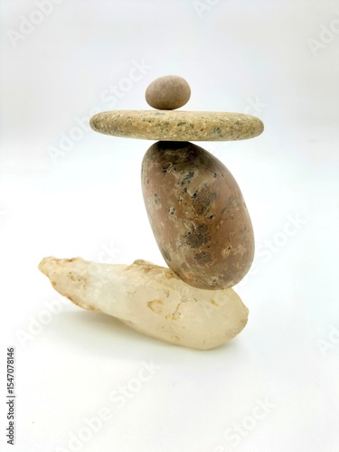 The beauty and tranquility presented through the art of vertical arrangement of Zen stones. To understand the beauty of Japanese gardens, it is necessary to understand the beauty of stones first. photo