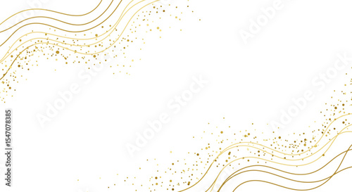 Golden Wave Glitter Elegance on White