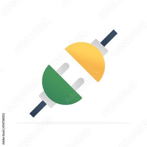 Plug and socket icon, colored flat vector. Modern and minimalist design.