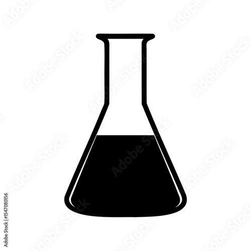 Laboratory beaker icon, Lab flask silhouette vector, beaker icon silhouette