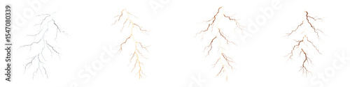 Wallpaper Mural Stylized Lightning Bolt Illustrations on Isolated White Background Torontodigital.ca