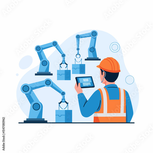 Automated Manufacturing Process with Robotic Arms and Control System
