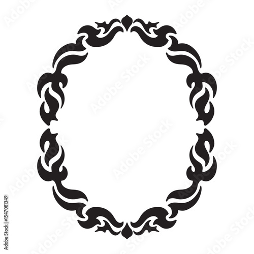 Illustration of floral frame on a white background. Vector image.