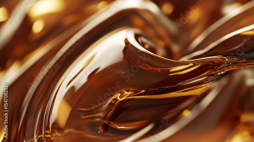 flowing molten dessert stream macro, deep brown liquid ribbons, silken surface texture, dynamic pouring motion, abstract food composition, gentle light diffusion, premium photography, smooth