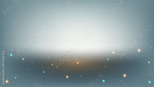 Abstract futuristic hexagon background. Technology polygonal design with orange and blue light effects for presentation or banner.