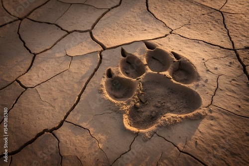 Parched desert earth with a cracked, arid texture, revealing the harsh reality of drought-stricken nature