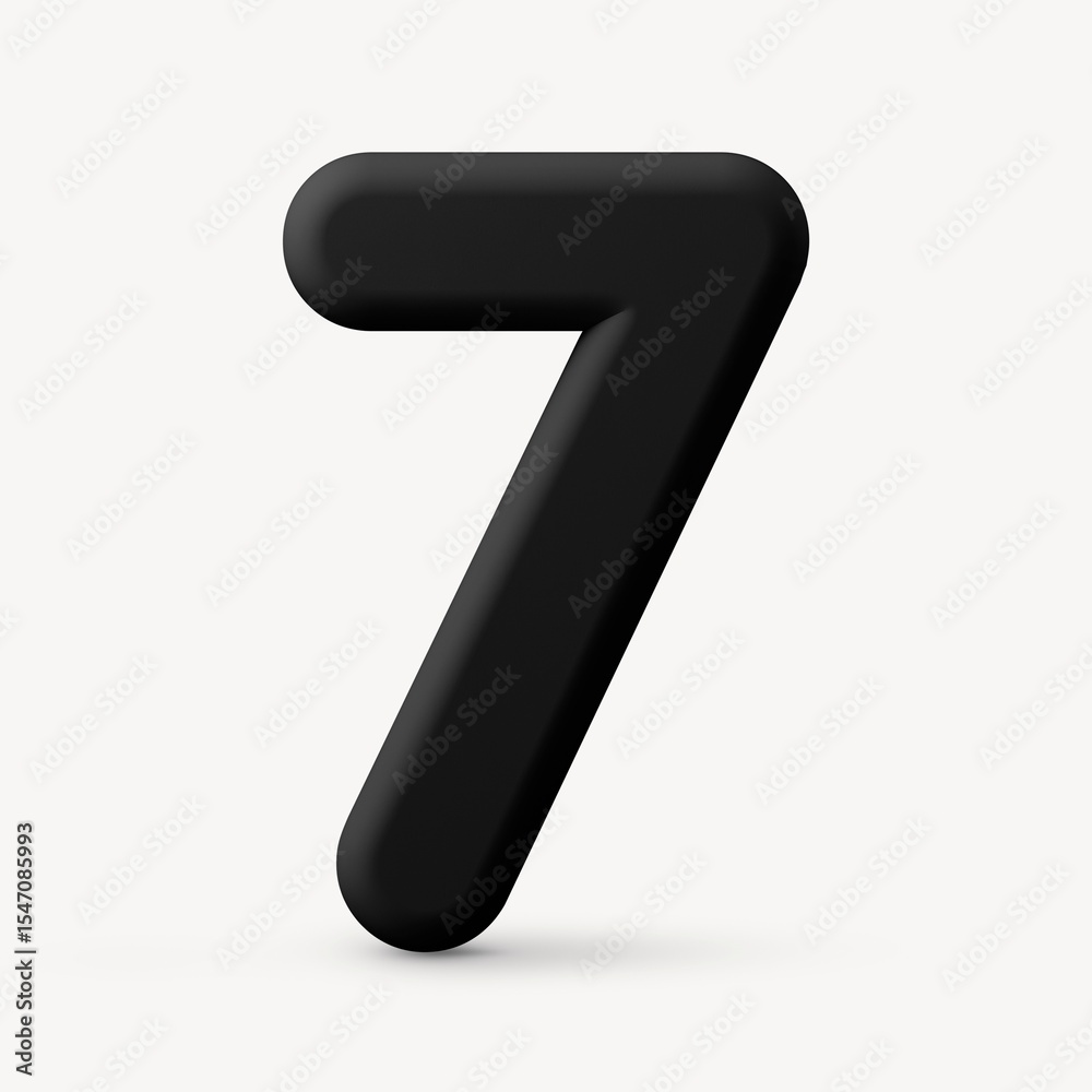 7 number clipart, 3D rendering font in black 7 number clipart, 3D rendering font in black