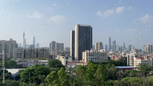 panorama of guangzhou in summer
