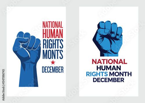 Human Rights Awareness Blue Fist Poster
