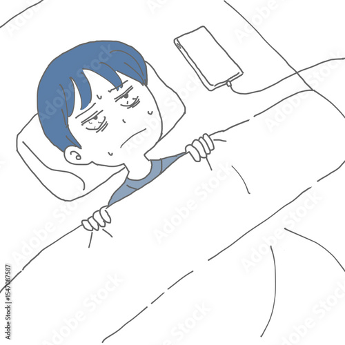 なかなか眠れない男性