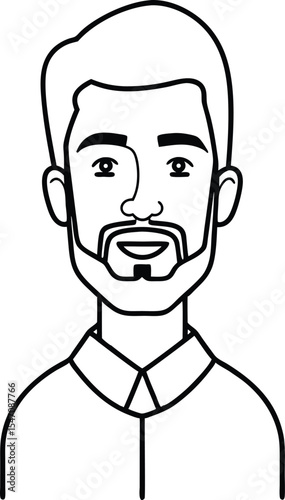 Male Face Avatar Outline Icon.