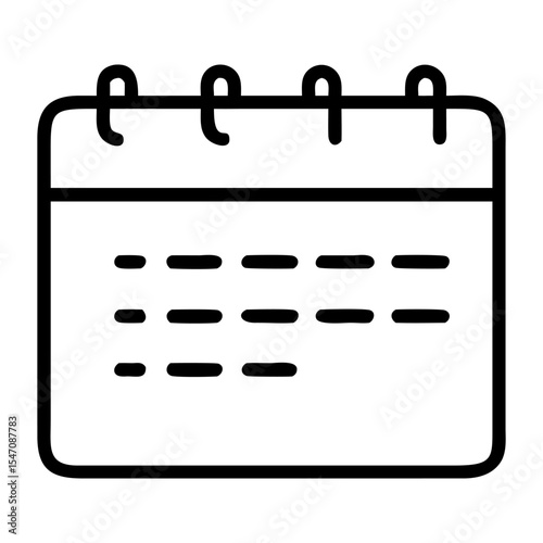 A calendar icon bold outline vector illustration design