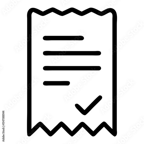 A receipt icon bold outline vector illustration design