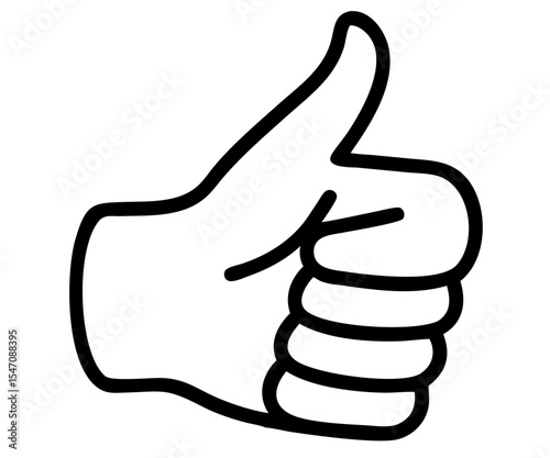 A thumbs up icon bold outline vector illustration design