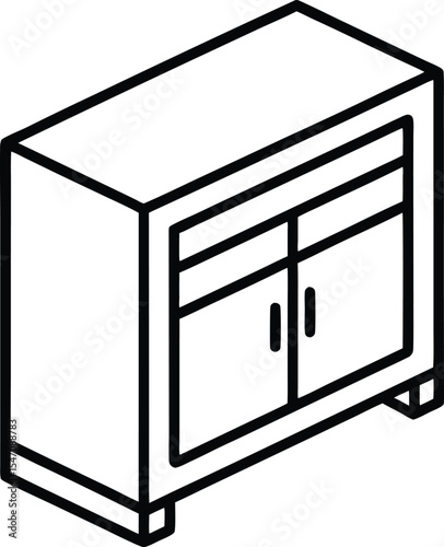 Minimalist Furniture Cabinet Vector Design.