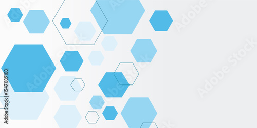 Abstract blue hexagon banner background. Eps10 vector