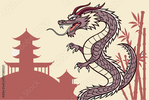 Shadow of the Orient: Chinese Dragon Vector