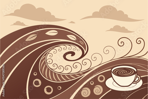 Swirls of Brew: Abstract Coffee Dream