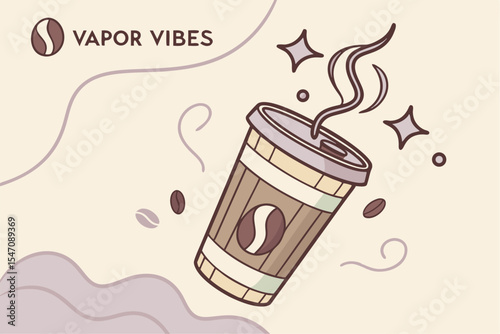 Vapor Vibes: Coffee Cup in Motion