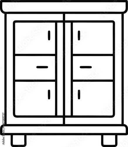 Modular Cabinet System Icon Design.