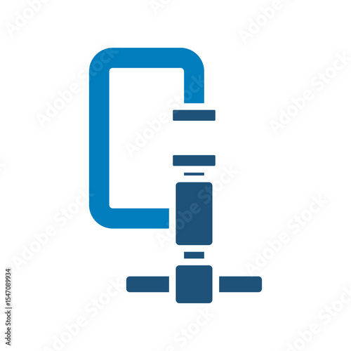 C clamp icon vector design illustration template with trendy style