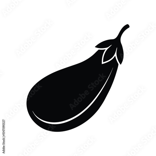 silhouette eggplant vector illustration 