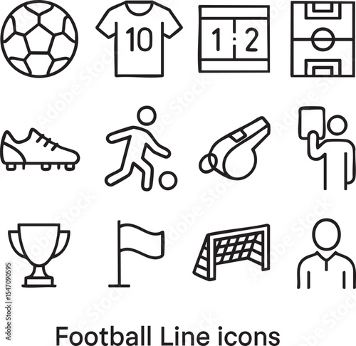 Football Line Icons