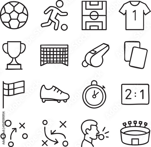 Football Line Icons