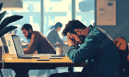 A comprehensive visual concept of office syndrome symptoms.