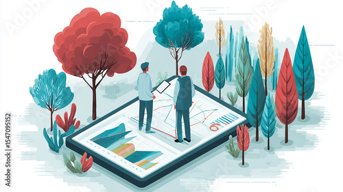 Investors analyzing ESG data to make responsible investment decisions.