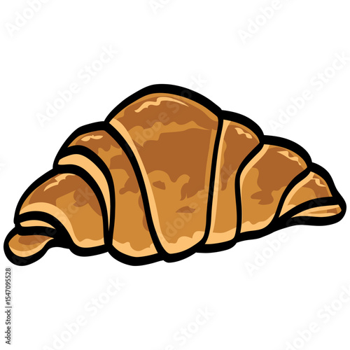 Croissant Cartoon Drawing Vector Illustration